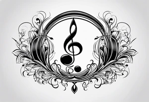 Note de musique, clef de sol, fin tattoo idea