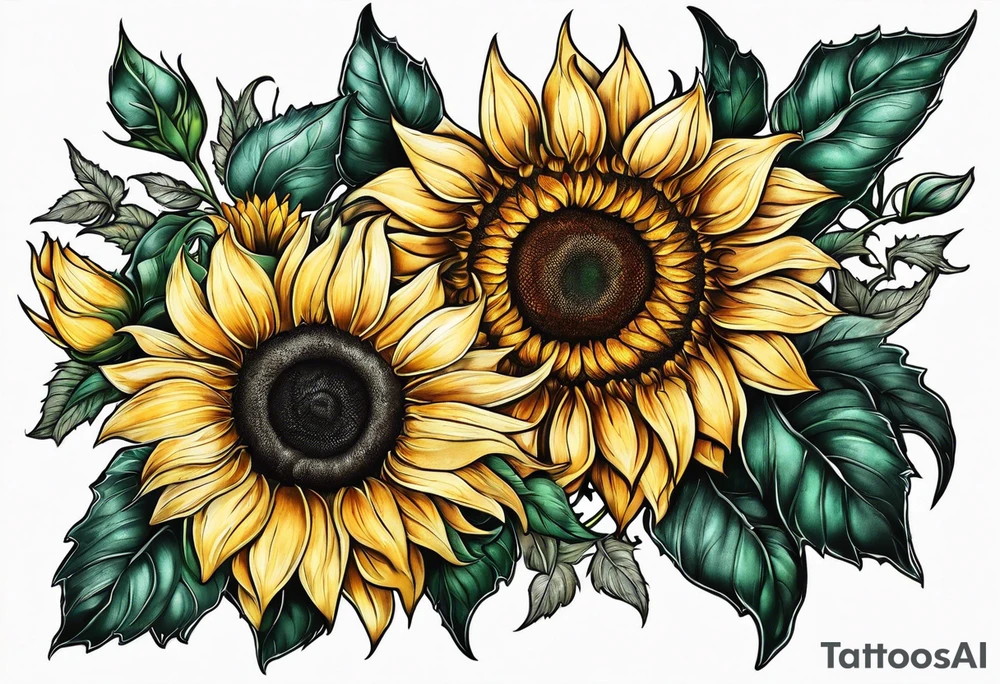 Lace, love, sunflowers tattoo idea