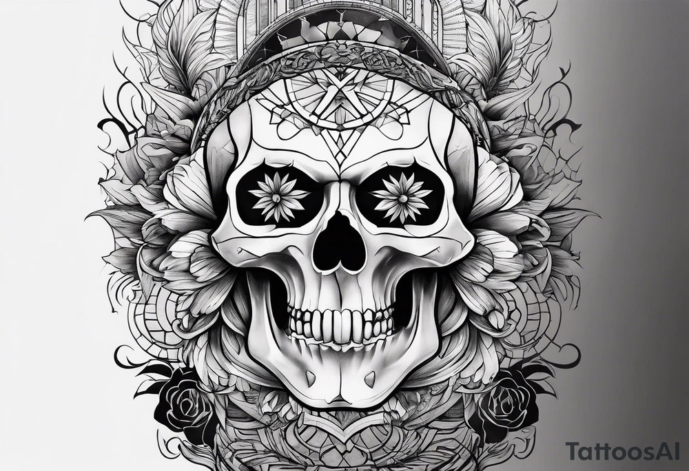 stoicism with references to death, time fate, life, and love. tattoo idea