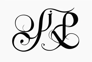 J and R initials cute and small and swirly lowercase simple tattoo idea