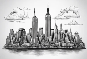 New York City skyline tattoo idea