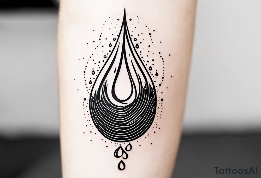 water drop falling into ocean tattoo idea