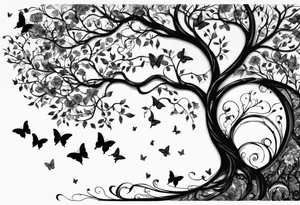 Tree of life moon and butterfly tattoo idea