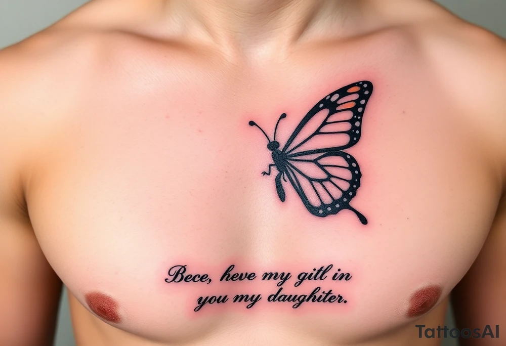 EllaRay with a butterfly and a quote about being my god daughter tattoo idea