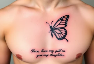 EllaRay with a butterfly and a quote about being my god daughter tattoo idea