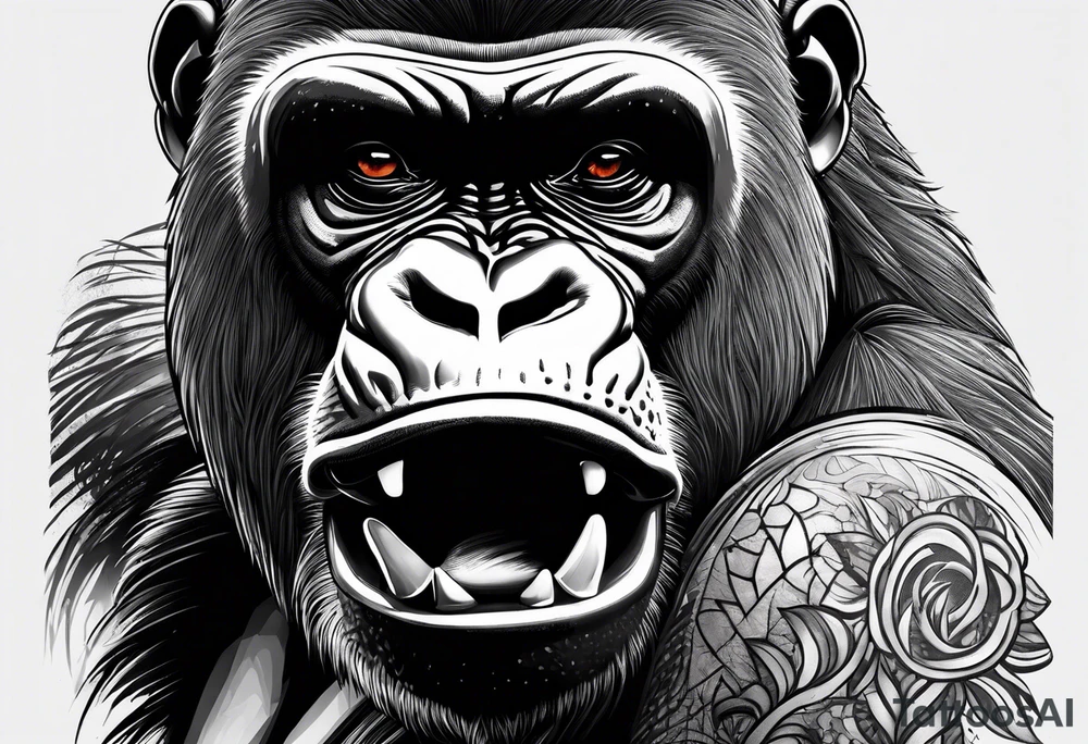 Full body African gorilla tattoo idea