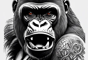 Full body African gorilla tattoo idea