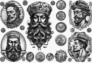 two coins ferry man tattoo idea