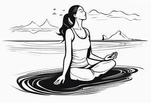 yoga pose on beach tattoo idea