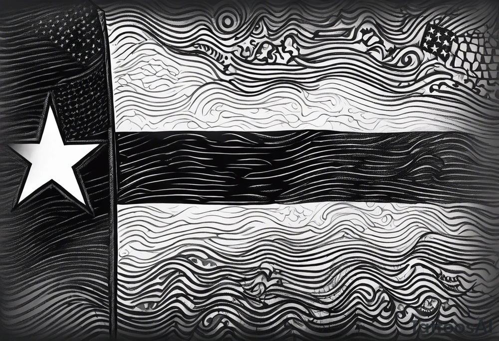black puerto rican flag tattoo idea