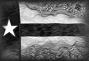 black puerto rican flag tattoo idea