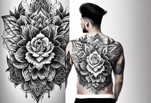 back tattoo covering the whole back drawing tattoo idea