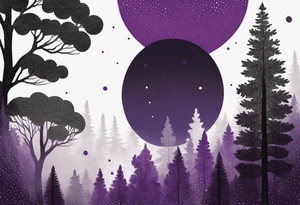 forest, abstract, on hand, no people, purple and black tattoo idea