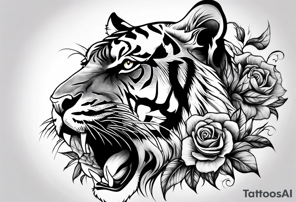 full tiger body tattoo idea