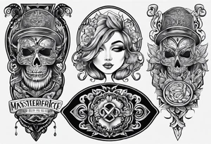 Rock a billy Arm tattoo idea