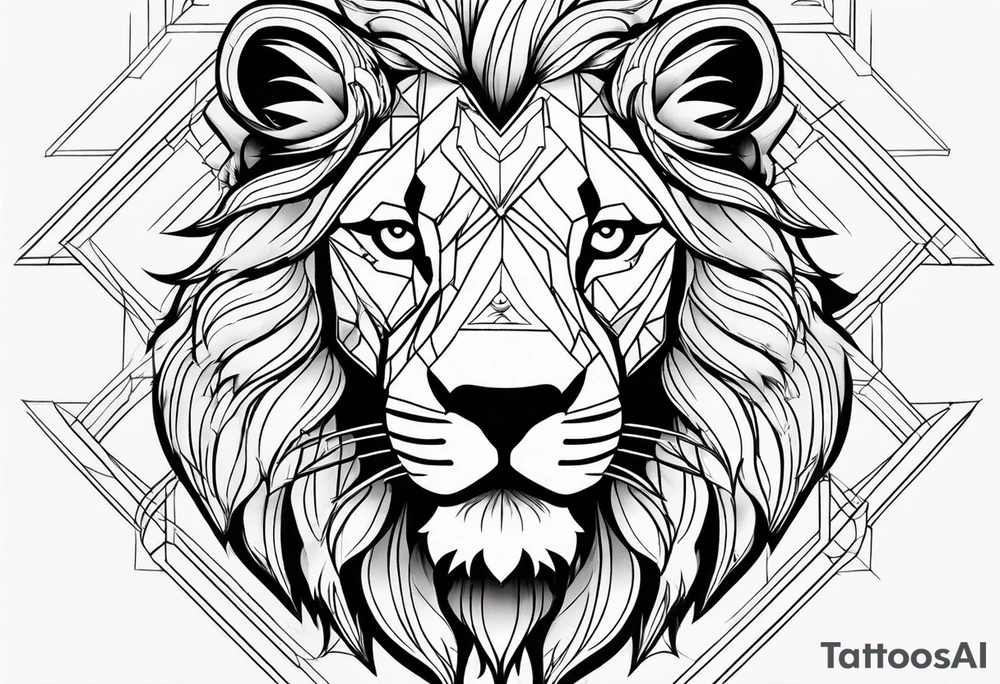 lion face, chest tattoo tattoo idea