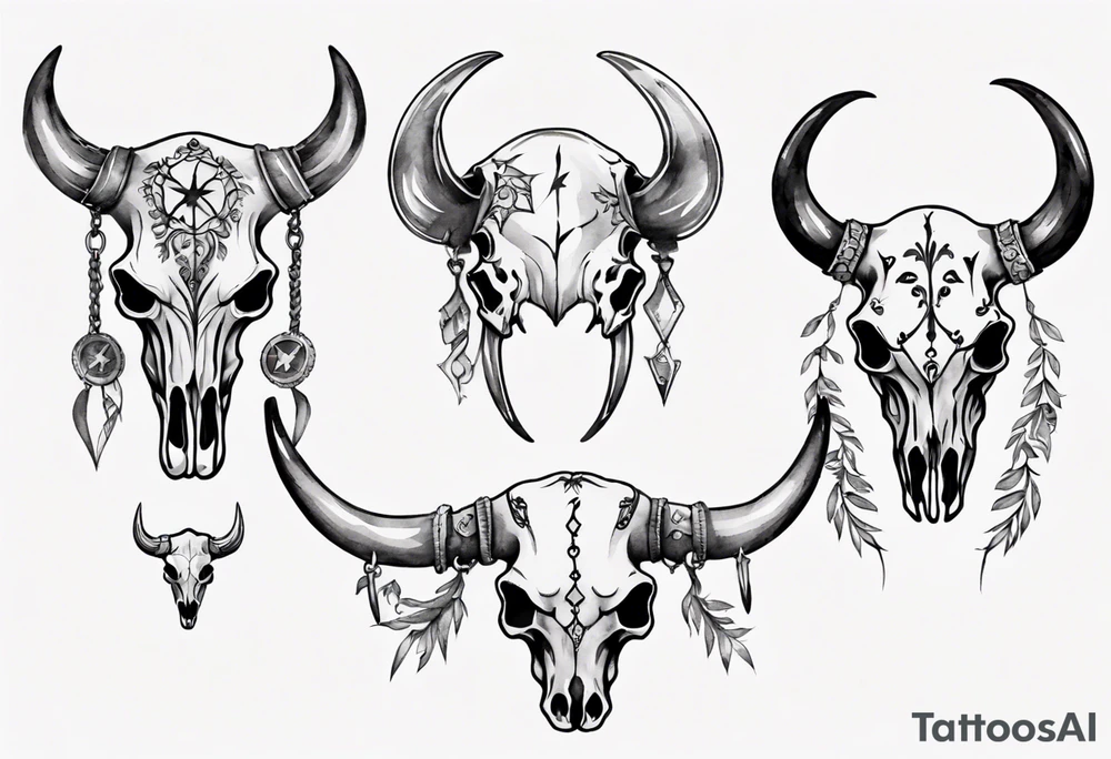 bull skull tattoo idea