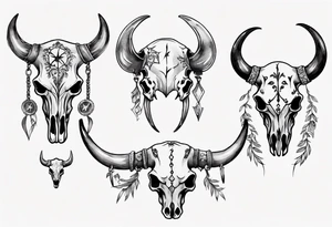 bull skull tattoo idea