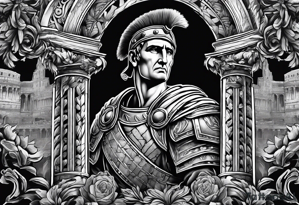 Julius Caesar and colosseum tattoo idea