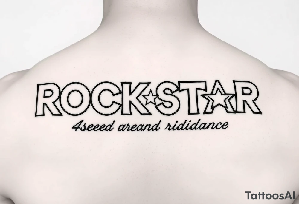 Rockstar 4life in Goodbye and good riddance album font tattoo idea