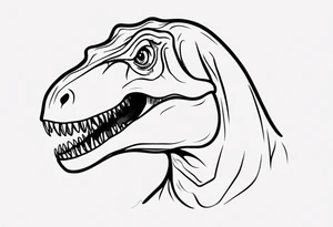 happy t rex outline in a pool tattoo idea