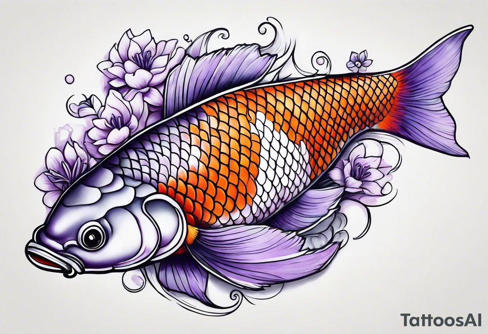 Lavender koi tattoo idea
