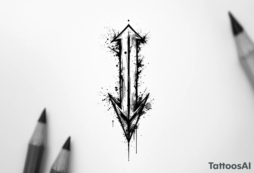 one  arrow  that look down tattoo idea