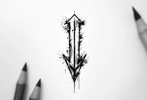 one  arrow  that look down tattoo idea