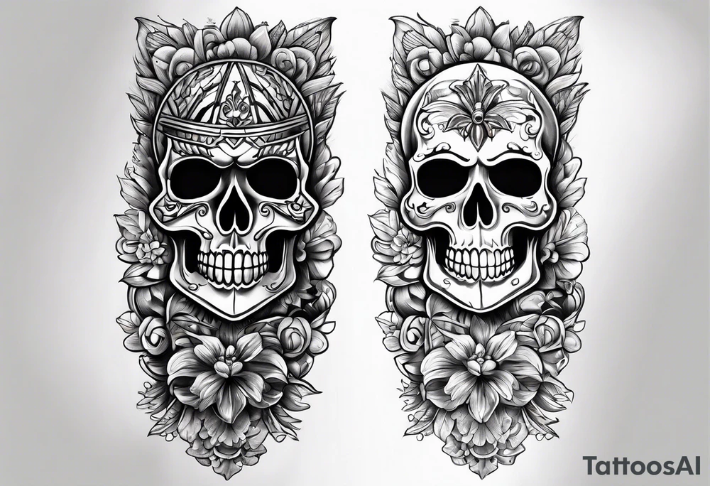 New Orleans themed half arm sleeve tattoo idea
