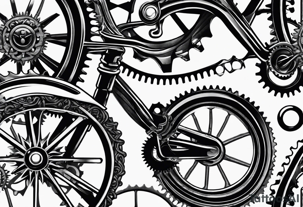bicycle chain and gears wrist tattoo idea