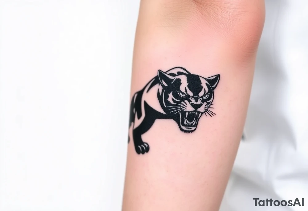 Improvise some design around a full black panther tattoo idea