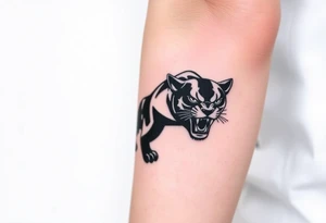 Improvise some design around a full black panther tattoo idea