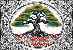 Tree of life mystic tattoo idea