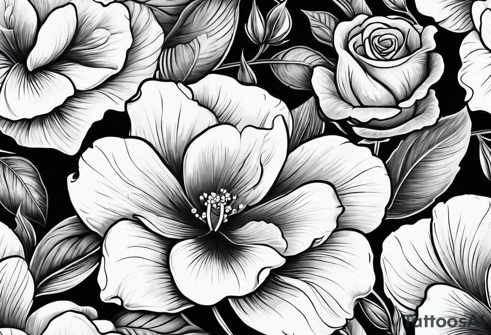 more violets add a rose tattoo idea