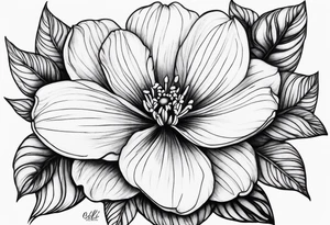 Violet flowers tattoo idea