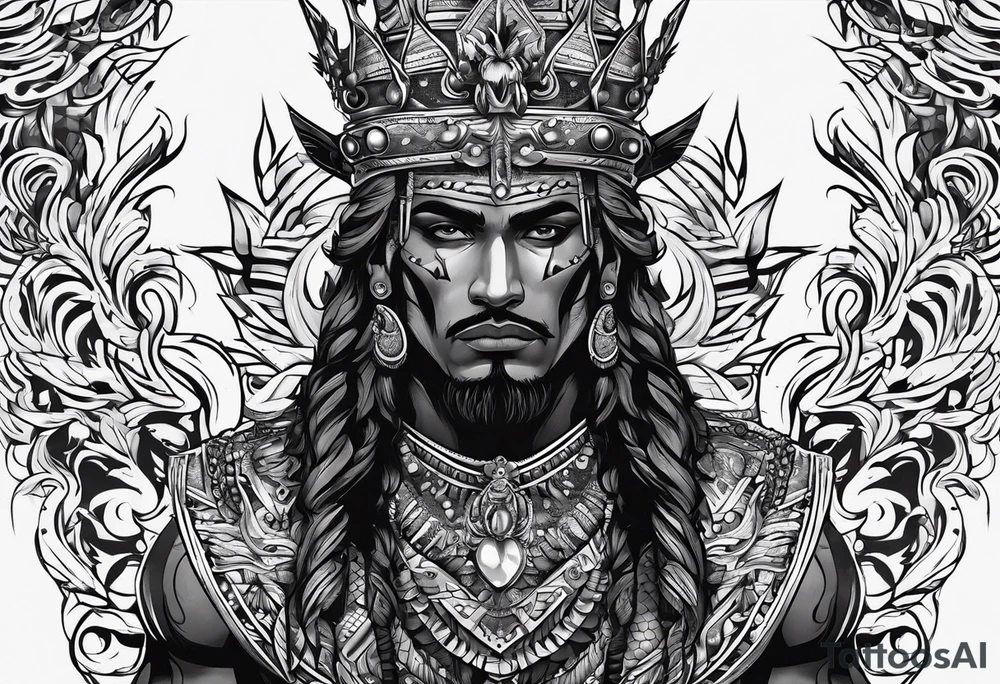King Saez across the back tattoo idea