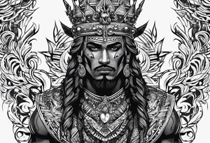 King Saez across the back tattoo idea