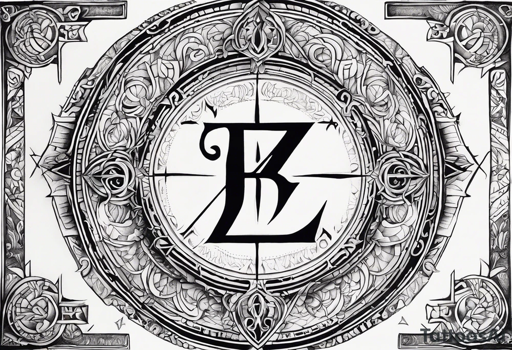 I want to get a tattoo with the letters corresponding to B and Z in the Enochian alphabet. I want the tattoo to mean something that protects me. tattoo idea
