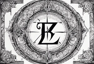 I want to get a tattoo with the letters corresponding to B and Z in the Enochian alphabet. I want the tattoo to mean something that protects me. tattoo idea