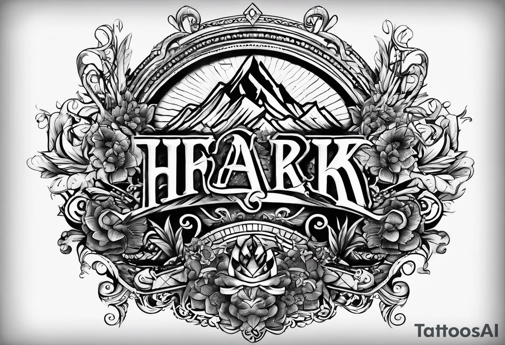 A tattoo with the word "HARK" tattoo idea