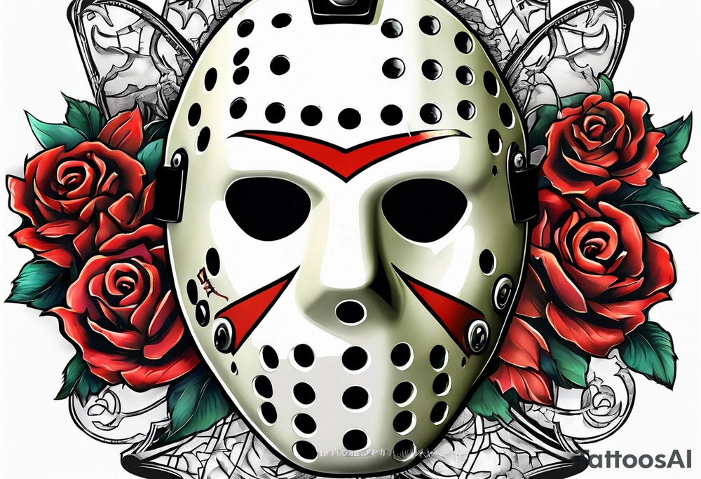Friday the 13th Jason mask, Japanese art tattoo idea