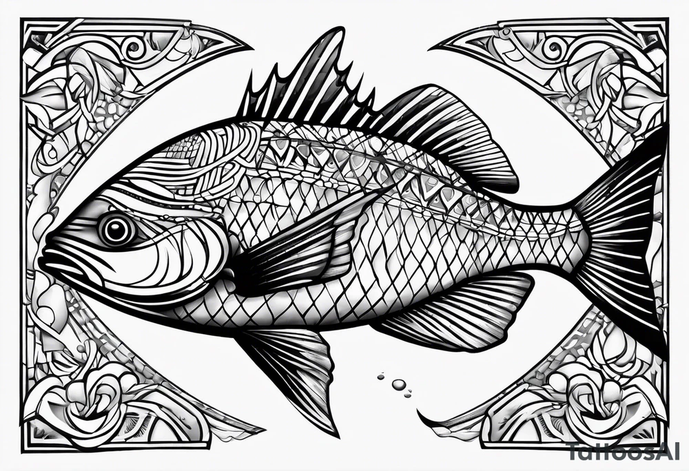 Pinstripe sunfish tattoo idea