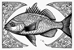 Pinstripe sunfish tattoo idea