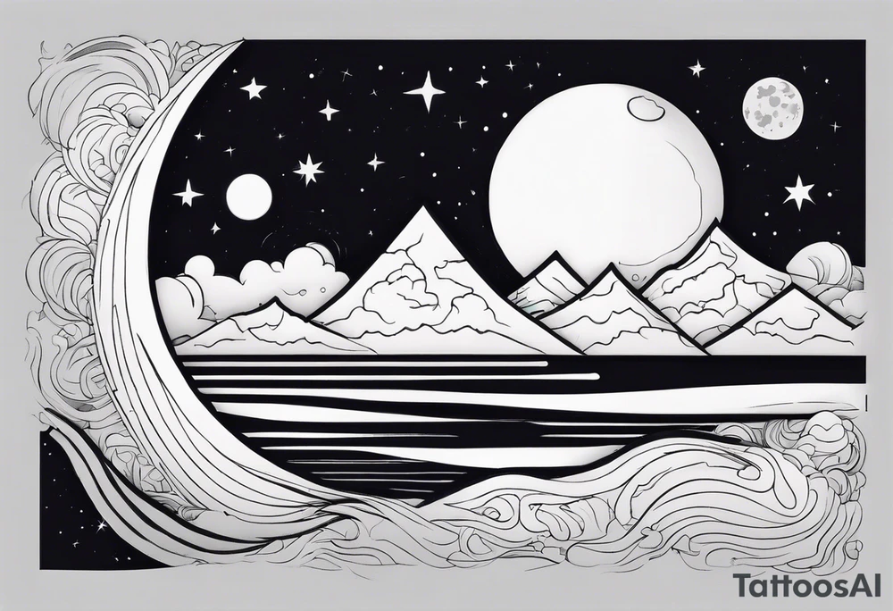 vacation on the moon tattoo idea