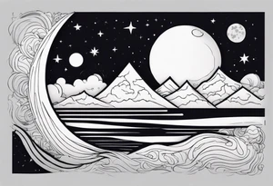 vacation on the moon tattoo idea