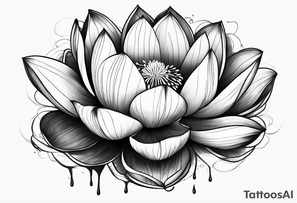 bleeding lotus flower tattoo idea