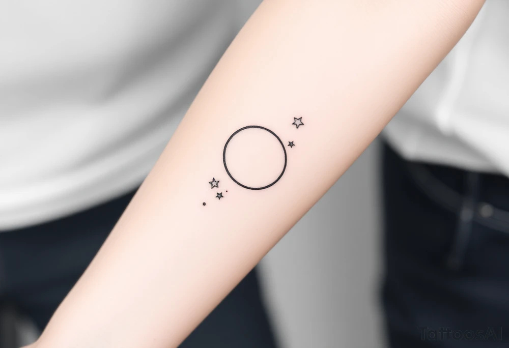 Moon and stars tattoo idea
