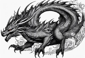 full arm sleeve Smaug the dragon tattoo idea
