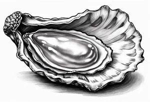 Open oyster with pearl inside tattoo idea