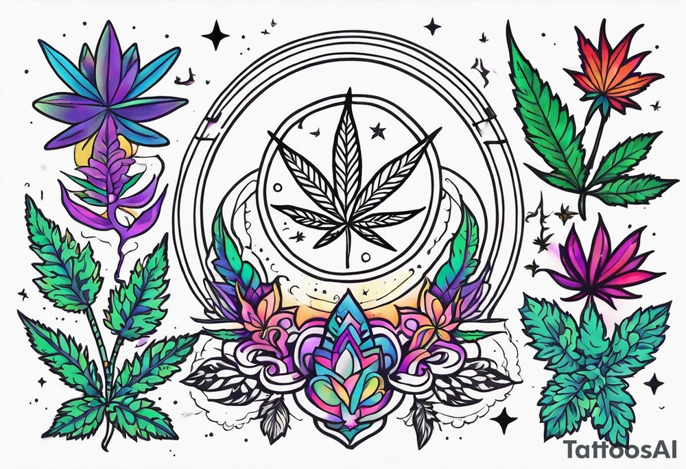 Marijuana and Psychedelic inspired tattoo tattoo idea